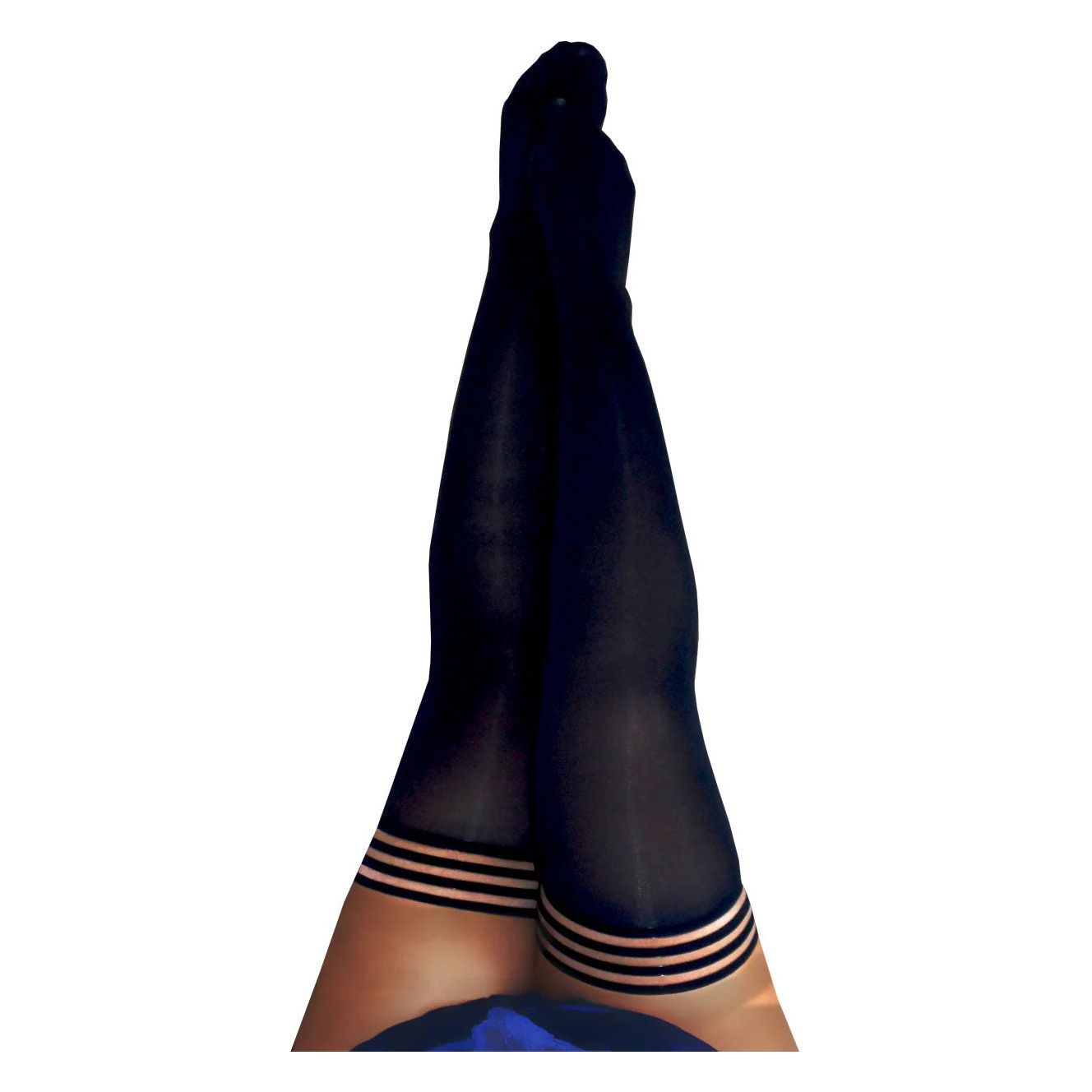 Danielle - Black Opaque Thigh High - Size D -  Black KX-1319D-BLK-D