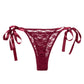 Remote Control Lace Thong Set - Burgundy