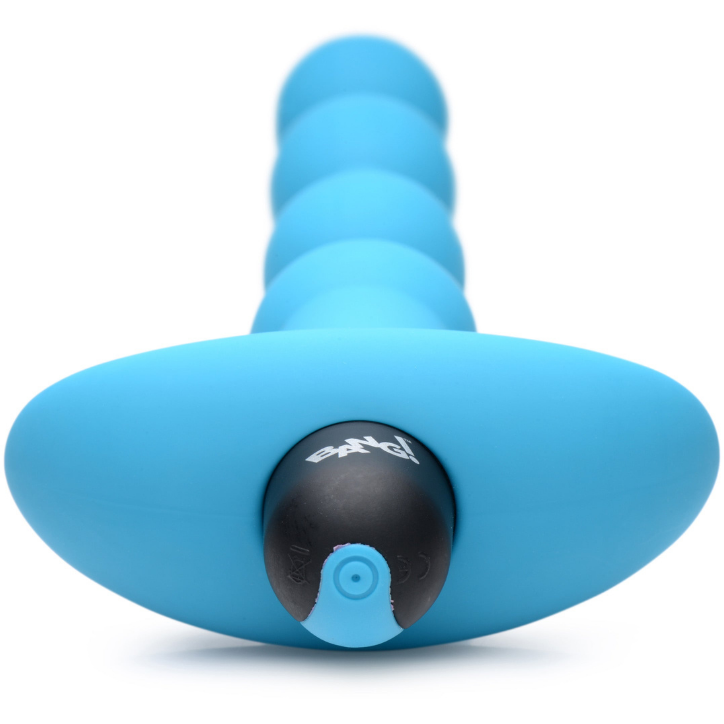 Bang - Vibrating Silicone Anal Beads and Remote  Control - Blue