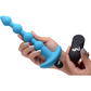 Bang - Vibrating Silicone Anal Beads and Remote  Control - Blue