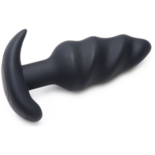 21x Silicone Swirl Plug With Remote -Black
