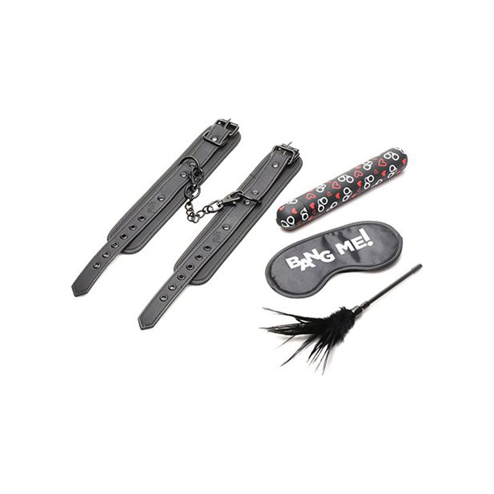 Bang - Bondage Kit - XL Bullet, Cuffs, Tickler and Blindfold - Black