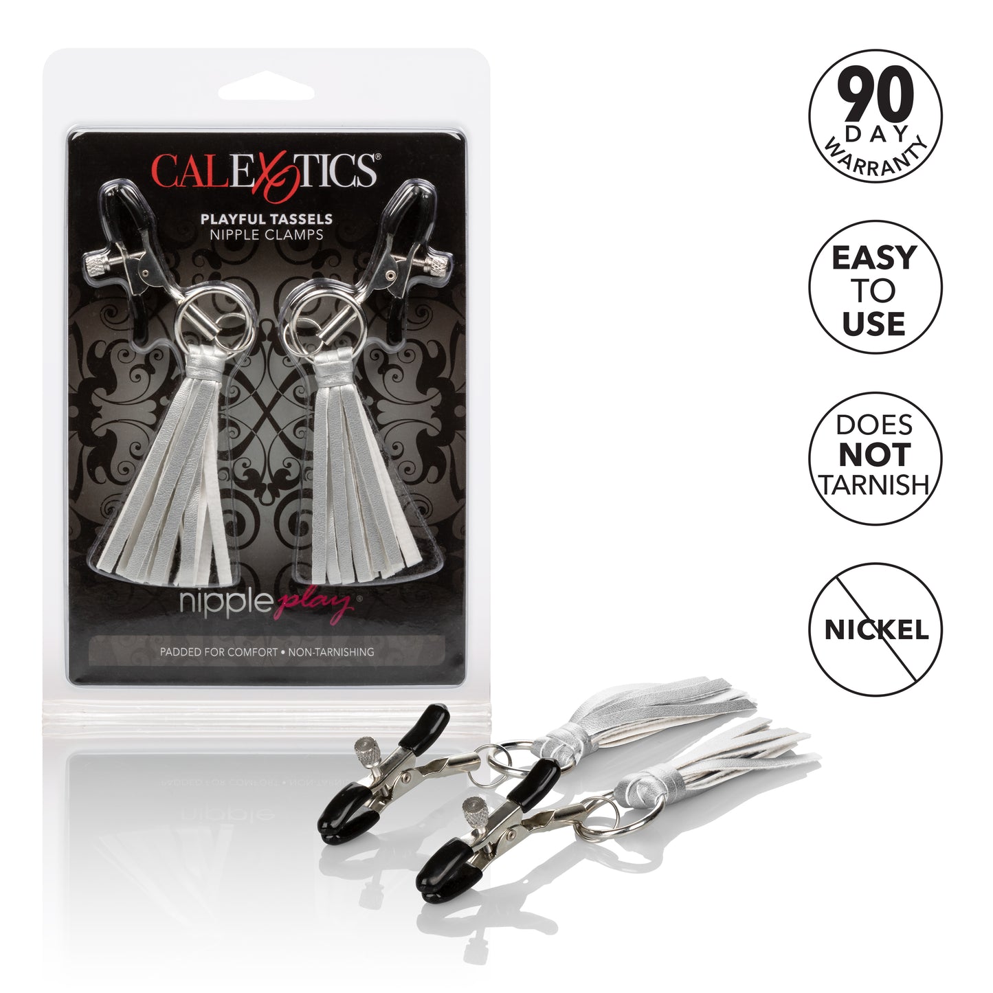 Nipple Play Playful Tassels Nipple Clamps -  Silver