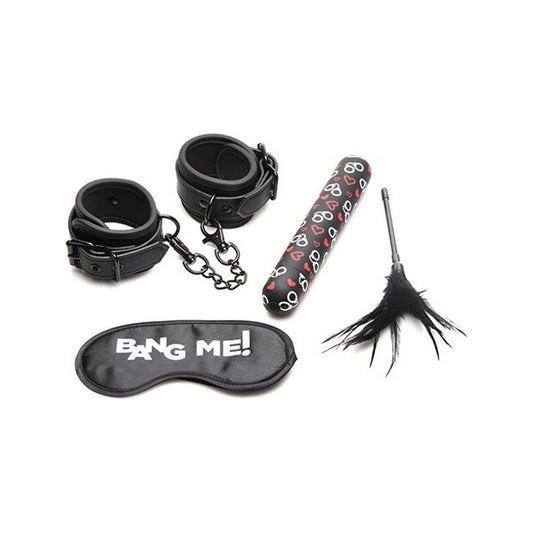 Bang - Bondage Kit - XL Bullet, Cuffs, Tickler and Blindfold - Black BNG-AH047