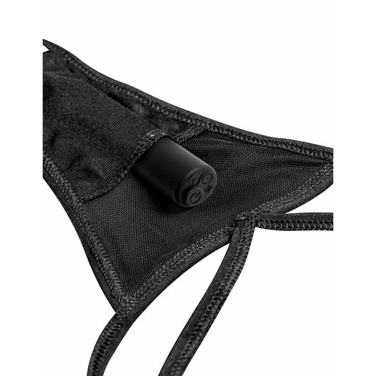 Hookup Panties Remote Lace Peek-a-Boo - Black - Small - Large PD4835-23