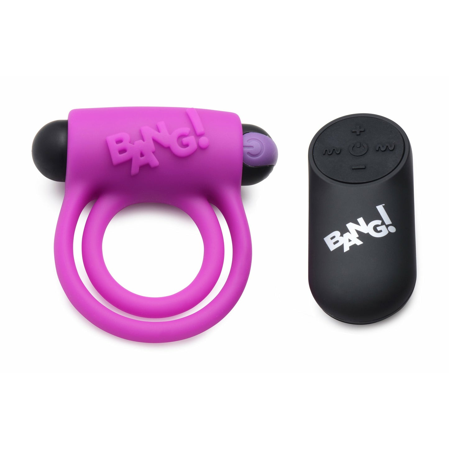 Bang - Silicone Cock Ring and Bullet With Remote Control - Purple BNG-AG572-PUR