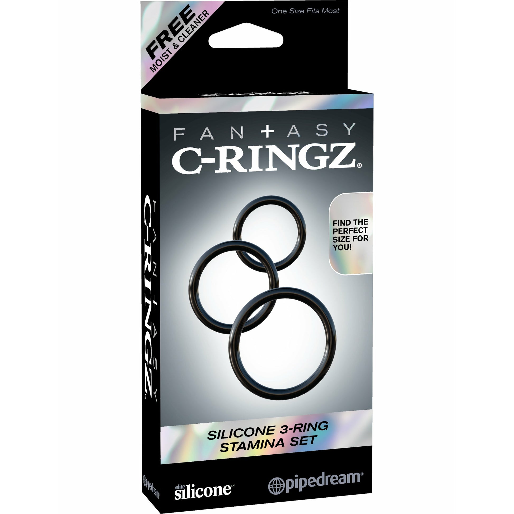 Fantasy C-Ringz Silicone Ring Stamina Set - Black PD5912-23