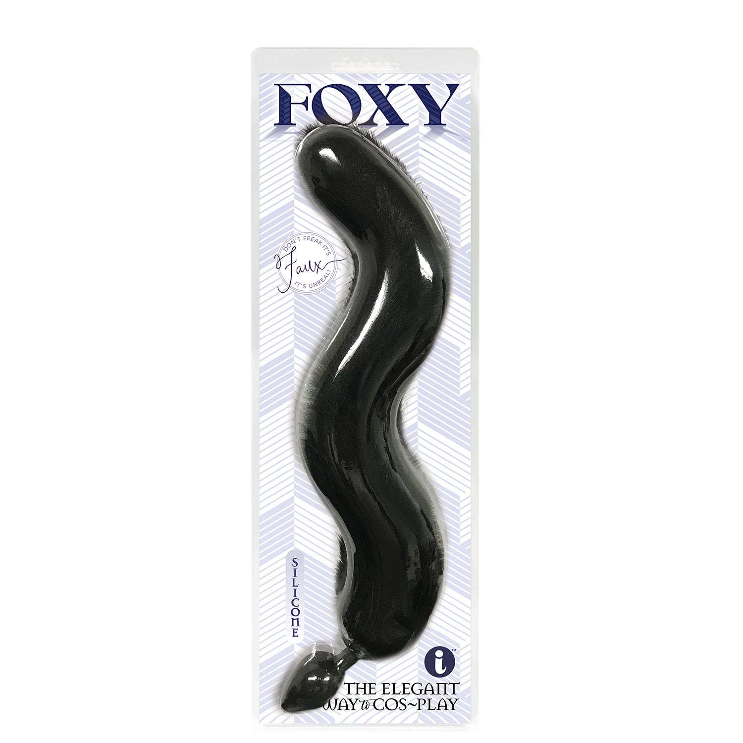 Foxy Fox Tail Silicone Butt Plug - Black IC1402