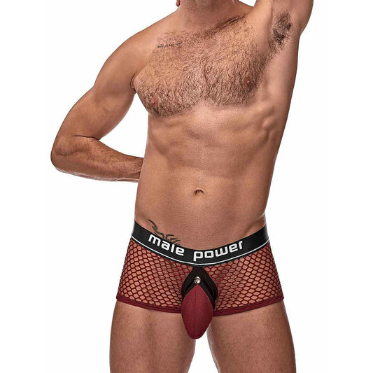 Cock Pit Net Mini Cock Ring Short - Large -  Burgundy