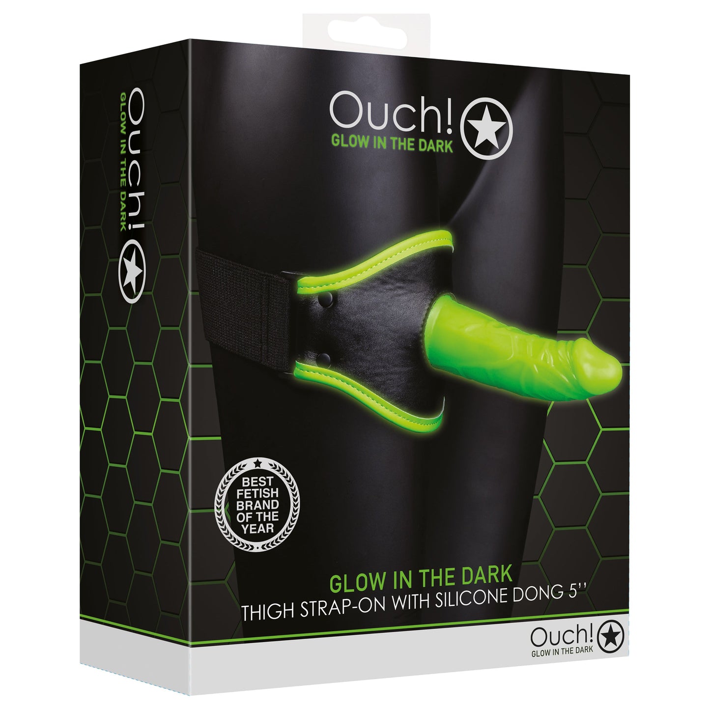Thigh Strap-on With Silicone Dildo 5.7 Inch - Glow in the Dark