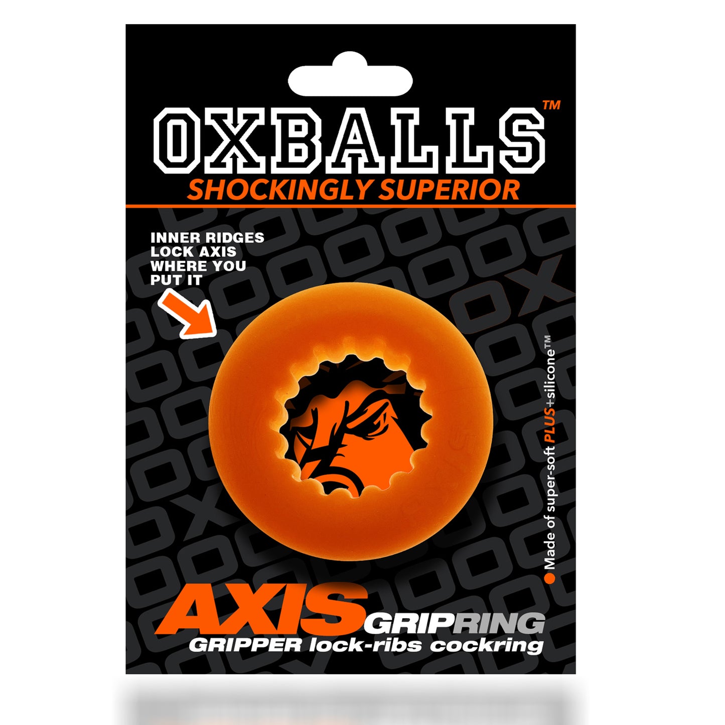 Axis - Rib Griphold Cockring - Orange Ice