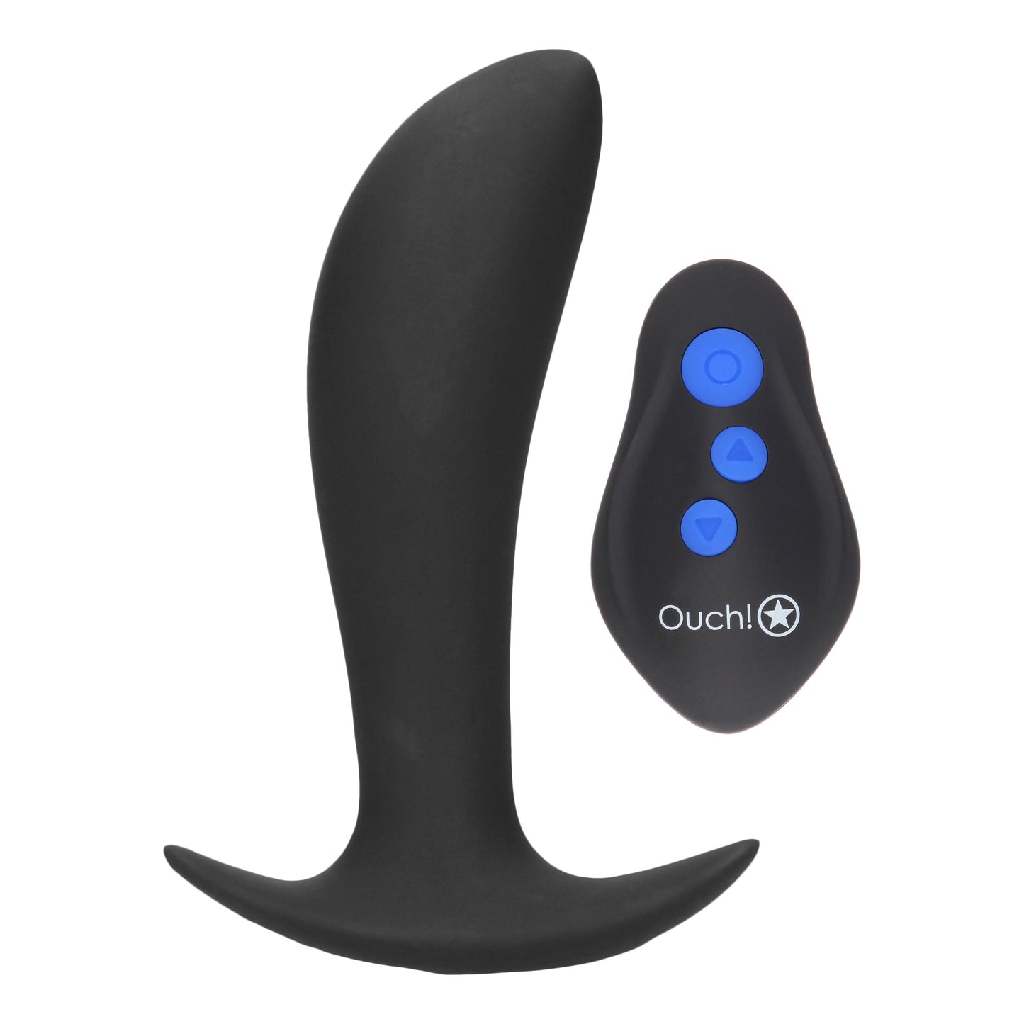 E-Stimulation and Vibration Butt Plug With Wireless Remote Control - Black OU-OU579BLK