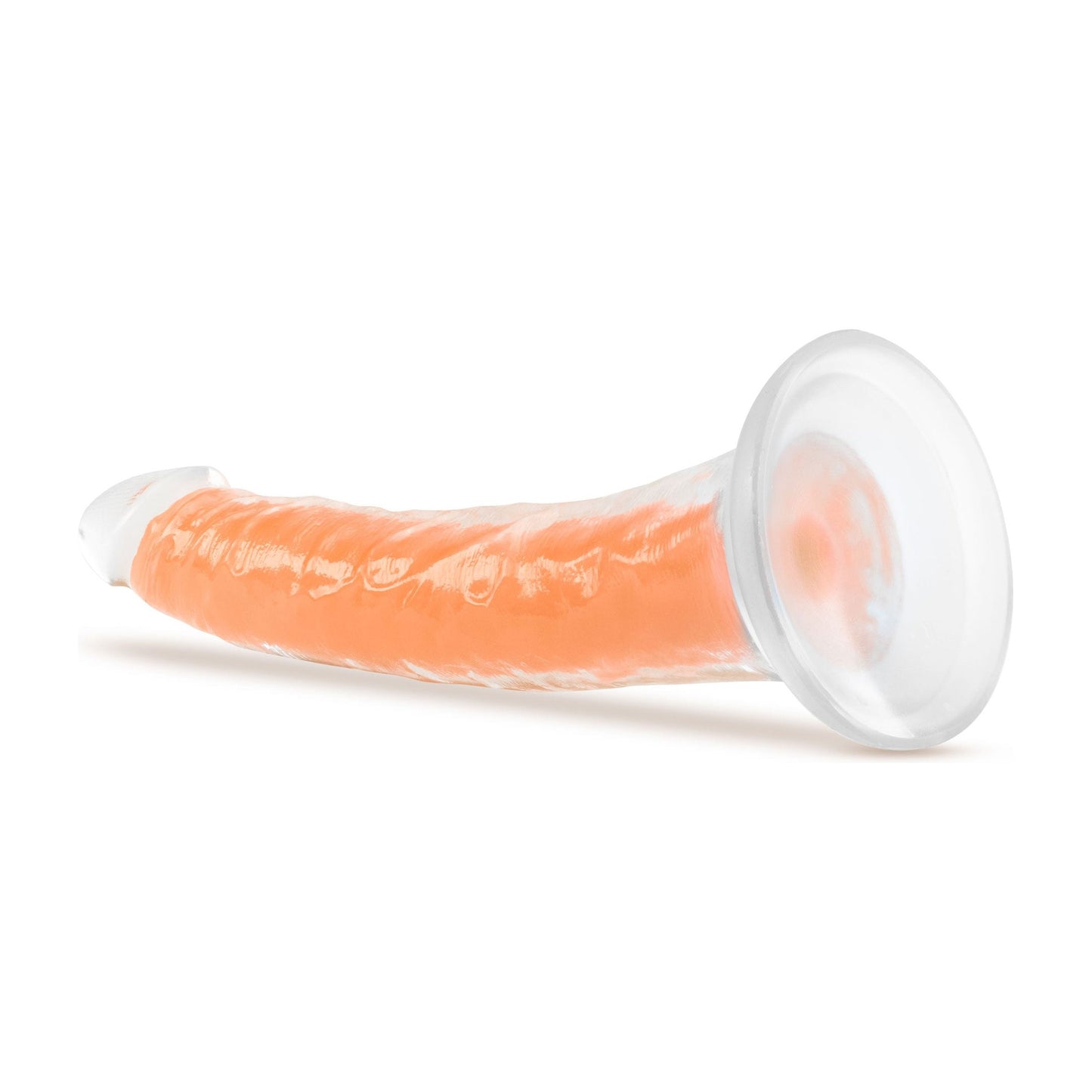 Neo Elite Glow in the Dark - Lavo - 7 Inch  Silicone Dual Density Dildo - Neon Orange
