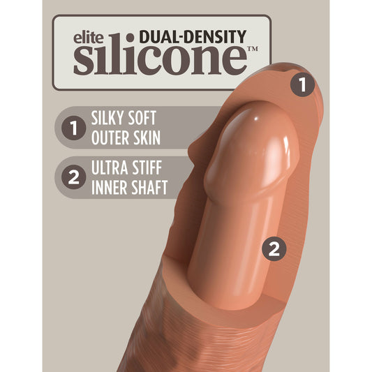 King Cock Elite 8 Inch Silicone Dual Density Cock  - Tan PD5772-22