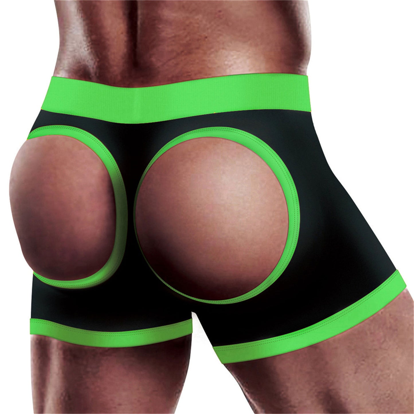 Get Lucky Strap-on Boxer Shorts - Xlarge/xxlarge - Black/green