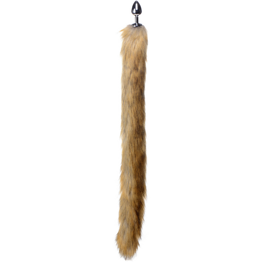 Extra Long Mink Tail Metal Anal Plug