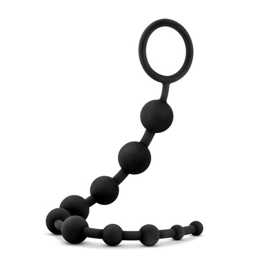 Anal Adventures - Platinum - Silicone 10 Anal   Beads - Black