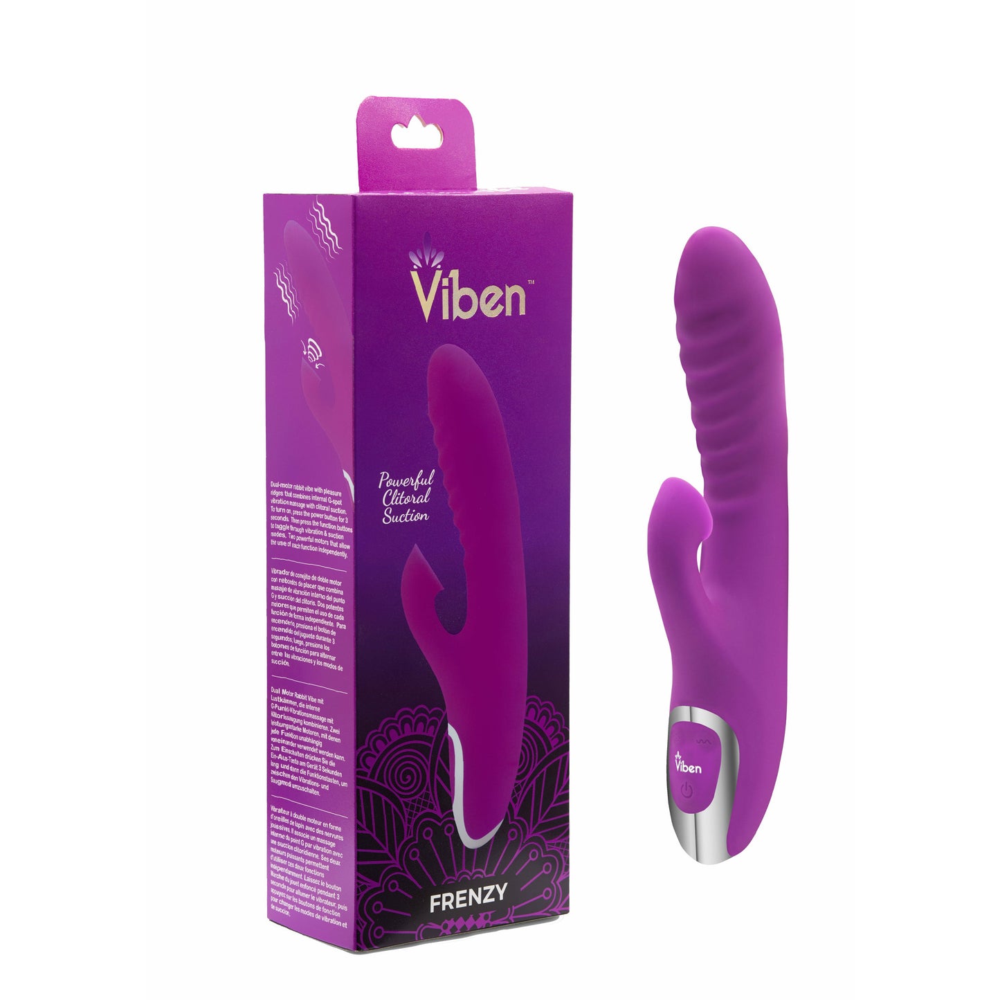 Frenzy - Rabbit Vibe With Clitoral Suction - Berry