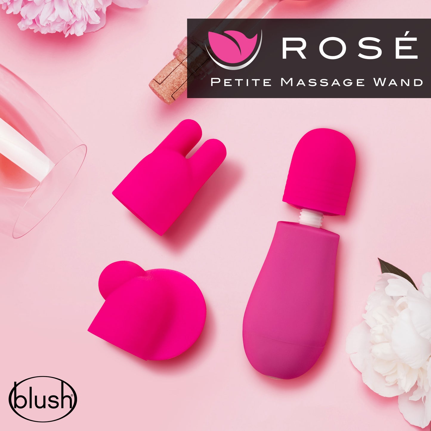 Rosé Petite Waterproof Massage Wand in Pink