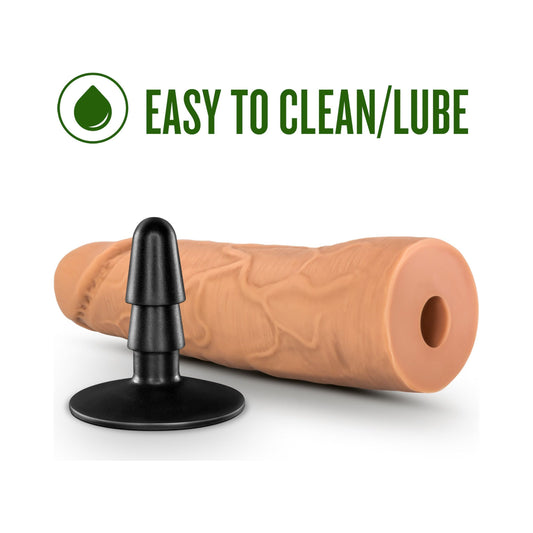 Lock on - Dynamite - 7 Inch Dildo With Suction Cup Adapter - Mocha