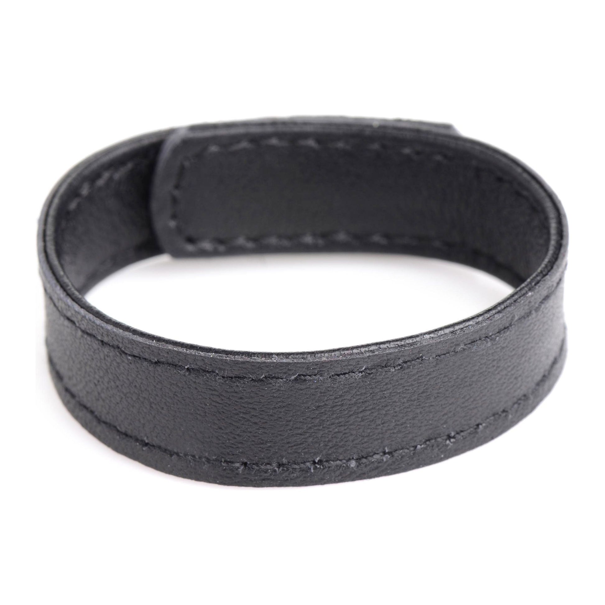 Leather and Velcro Cock Ring - Black STR-AG846-BLK