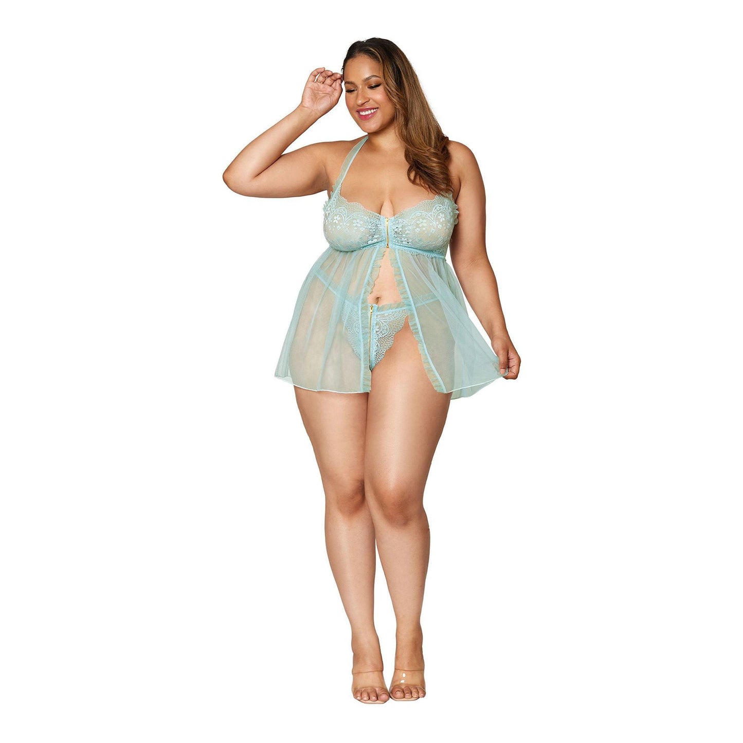 Babydoll and G-String - Queen Size - Mint DG-12813MNTQ
