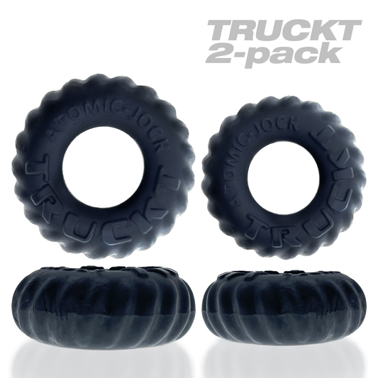 Truckt 2 Piece Cockring Set Atomic Jock - Night Black OX-AJ-1049-NGT