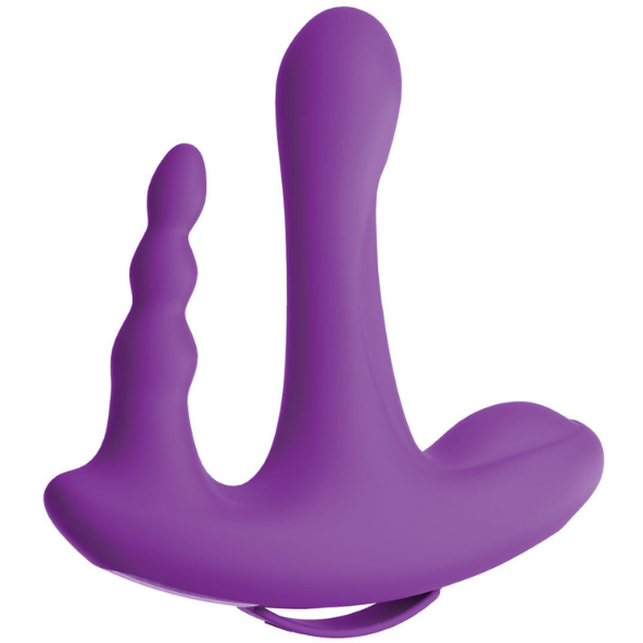 Threesome Rock n' Ride Silicone Vibrator - Purple