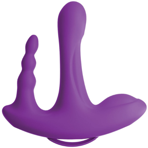 Threesome Rock n' Ride Silicone Vibrator - Purple