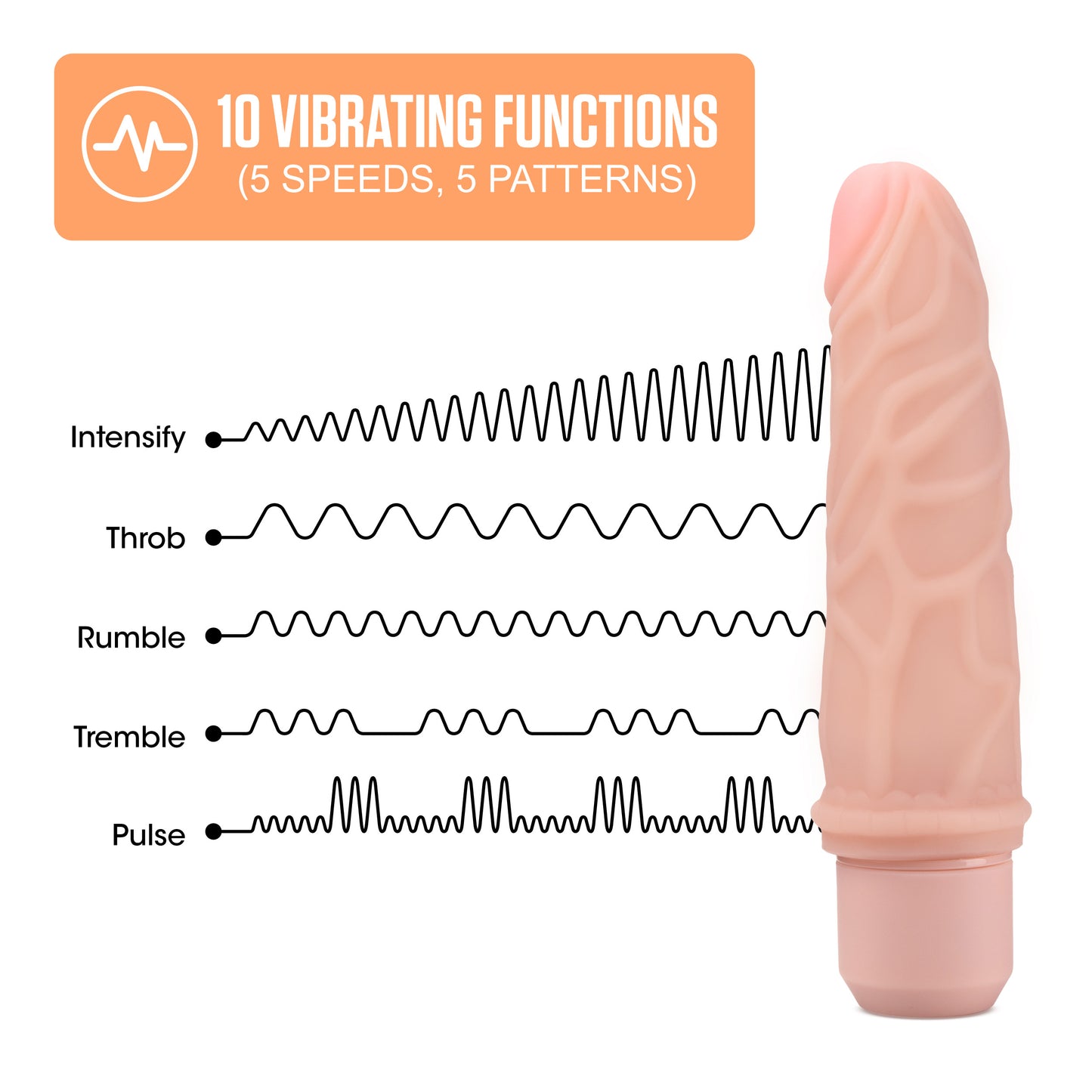 Dr. Skin Silicone - Dr. Robert - 7 Inch Vibrating  Dildo -Beige