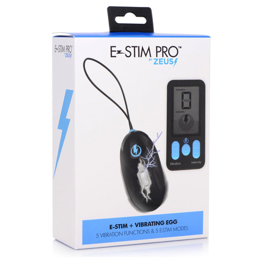 E-Stim Pro Silicone Vibrating Egg With Remote  Control - Black