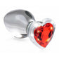 Red Heart Gem Glass Anal Plug - Large BTYS-AG432-LRG