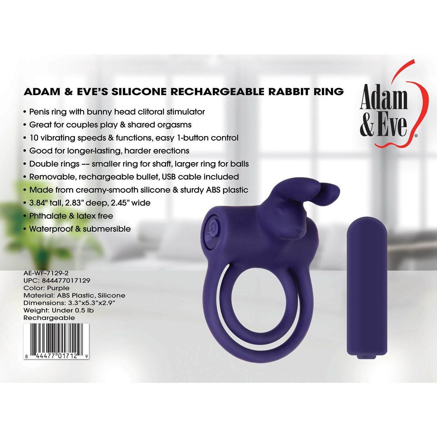 Silicone Rechargeable Rabbit Ring AE-WF-7129-2