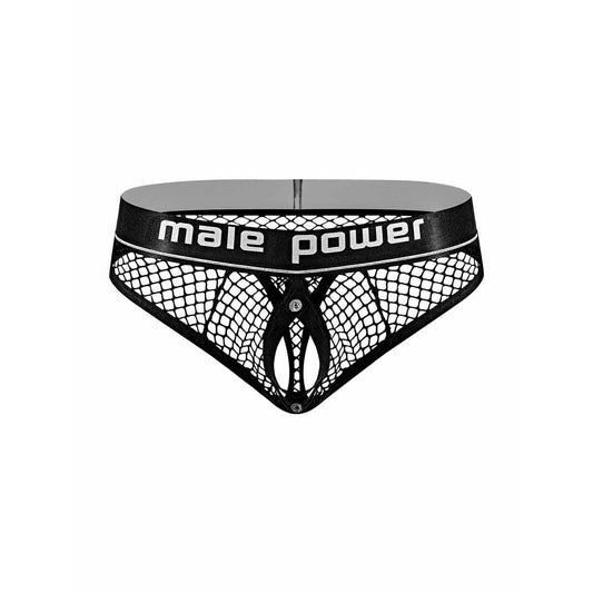 Cock Pit Net Cock Ring Thong - S/ M - Black
