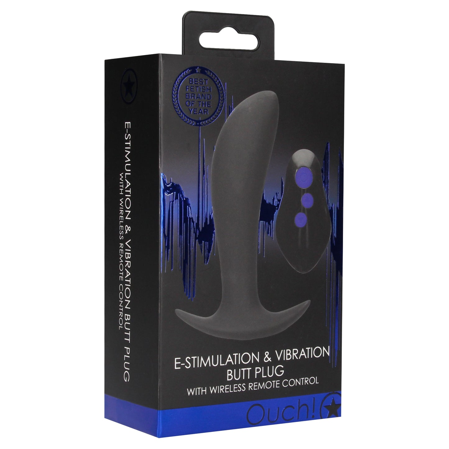 E-Stimulation and Vibration Butt Plug With Wireless Remote Control - Black