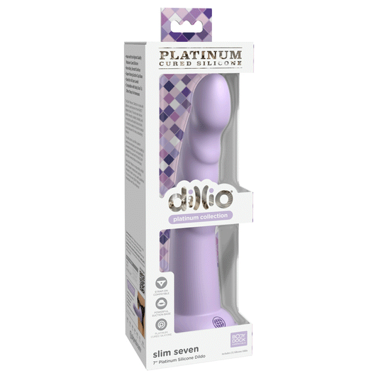 Dillio Platinum - Slim Seven 7 Inch Dildo - Purple