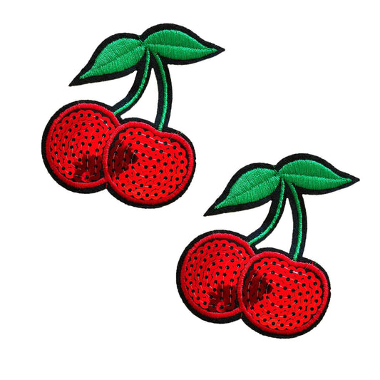 Cherry Licious Sequin Nifty Nipztix Nipple Cover Pasties NN-SQ-CHE-NF1