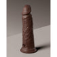 King Cock Elite 8 Inch Dual Density Silicone Cock  - Brown