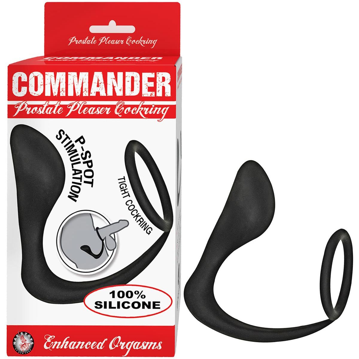 Commander Prostate Pleaser Cockring - Black