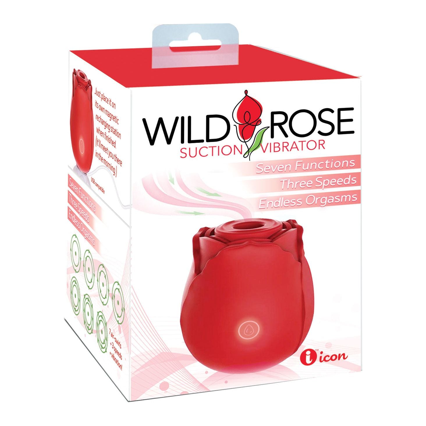 Wild Rose Suction Vibrator - Red IC1700