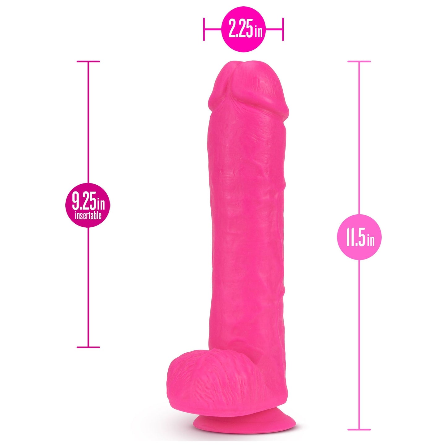 Neo - 11 Inch Dual Density Dildo - Neon Pink