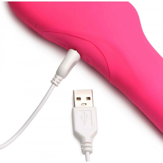 Mighty-Thrust Thrusting and Vibrating Strapless  Strap-on With Remote  - Pink