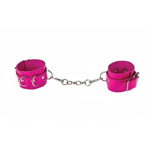 Leather Cuffs for Hands and Ankles - Pink