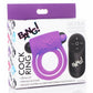 Bang - Silicone Cock Ring and Bullet With Remote Control - Purple
