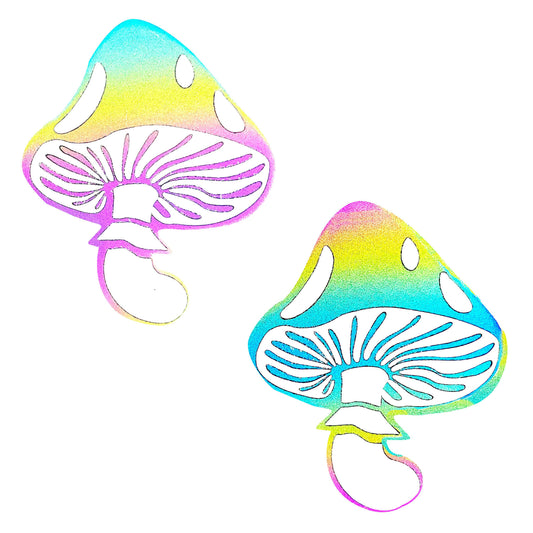 Rainbow Reflective Toadstool Nipple Cover Pasties