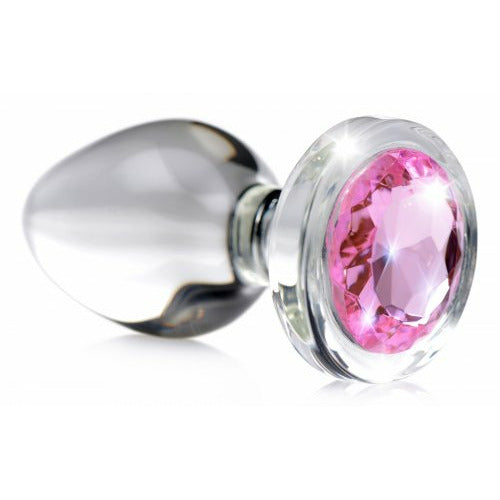 Pink Gem Glass Anal Plug - Large BTYS-AG430-LRG