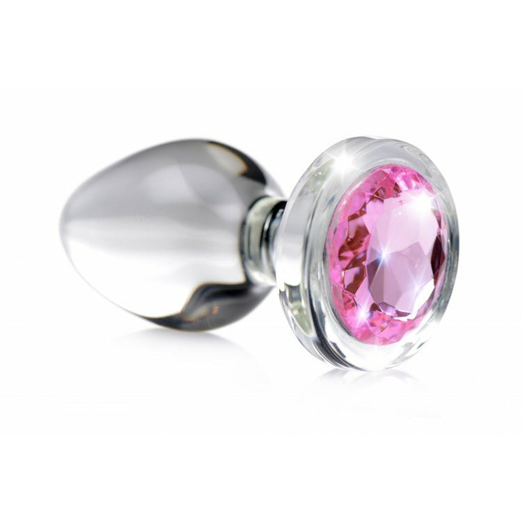 Pink Gem Glass Anal Plug - Small BTYS-AG430-SML