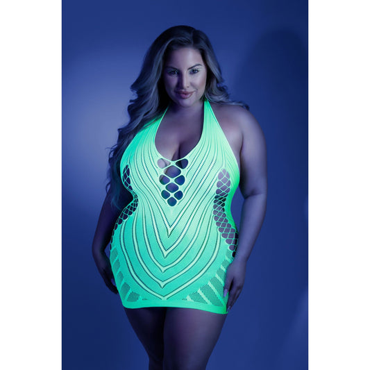 Shock Value Halter Dress - Queen - Neon Green FL-GL2108-QS-B