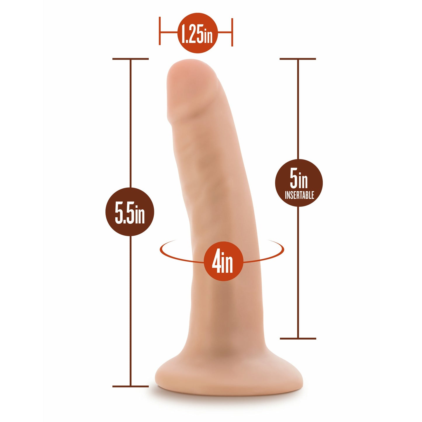 Dr. Skin Silicone - Dr. Lucas - 5 Inch Dong With  Suction Cup - Vanilla