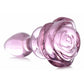 Pink Rose Glass Anal Plug - Small